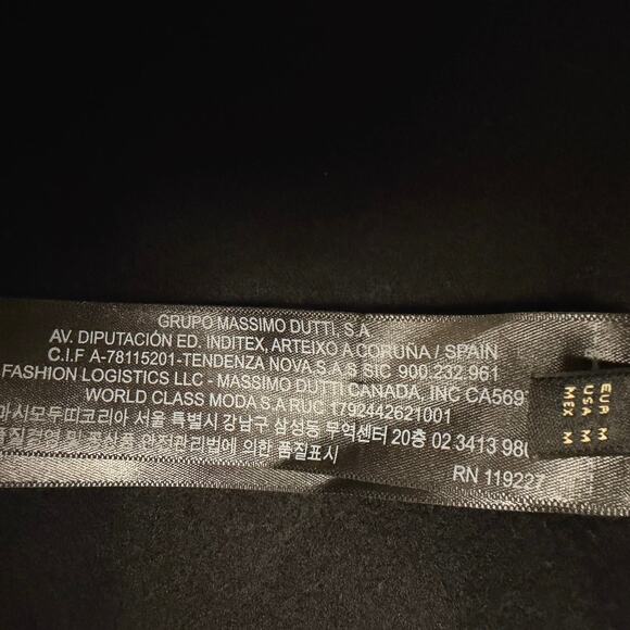 MASSIMO DUTTI Oversized Handmade Wool Winter Luxury Coat Black EUC Size Medium - Picture 5 of 8